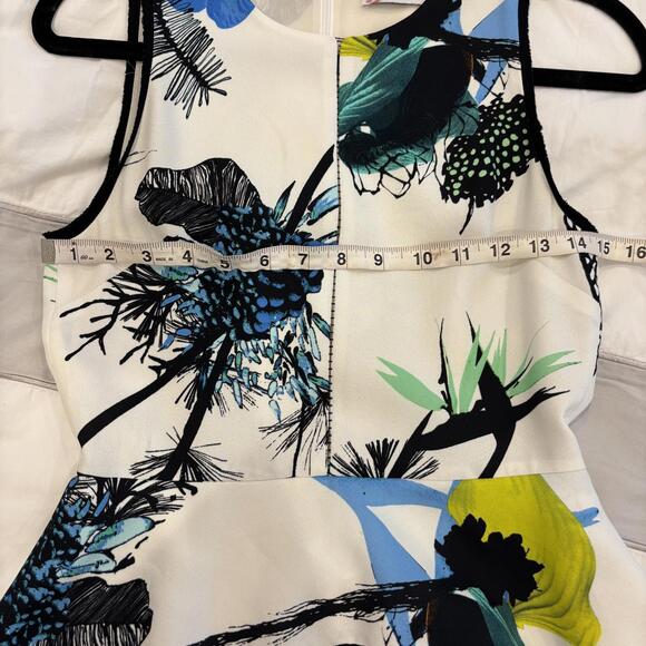 Proenza Schouler Ivory Multicolor Ikebana Print Sleeveless Peplum Dress Size 0 - Picture 5 of 9